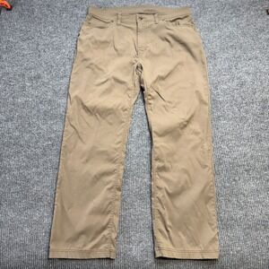 Prana Brion Pants Mens 38 (36x31) Tan Khaki Slim Fit Nylon Stretch Hiking Travel